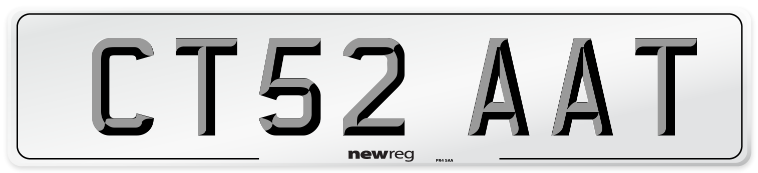 CT52 AAT Number Plate from New Reg